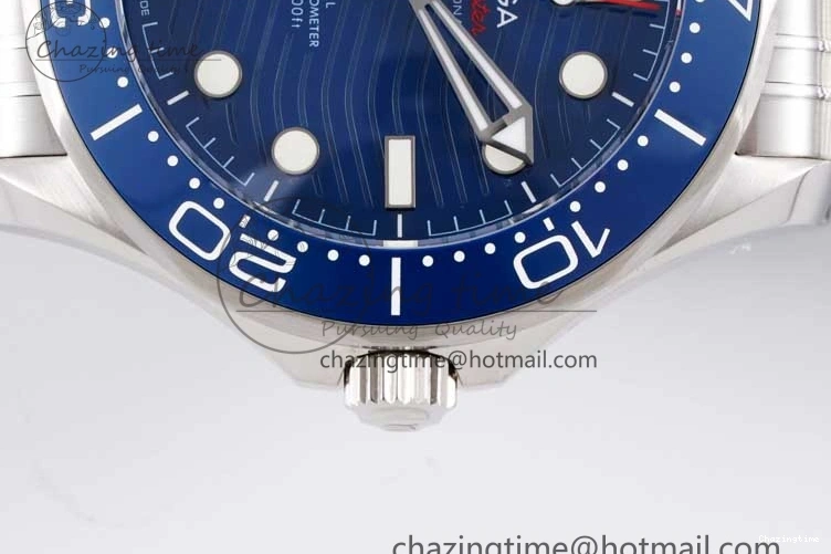 0201 Seamaster Diver 300M SS Blue Ceramic Bezel JVSF 1:1 Best Edition Blue Dial on SS Bracelet A SportInspired 7792